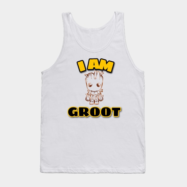 I AM GROOT Tank Top by Cool Art Clothing